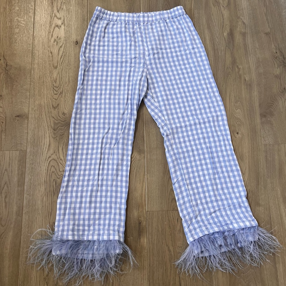 Sleeper Party Pajama Pant with Feather Trim NWOT
